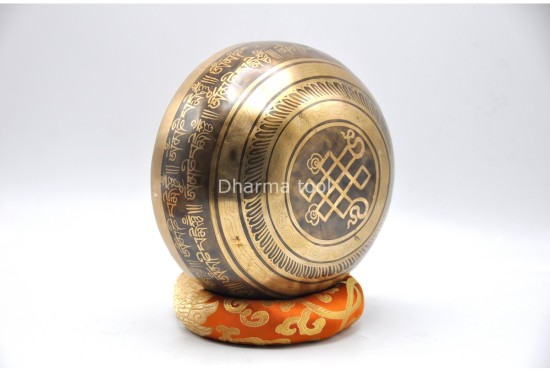 Buddha Tibetan Singing Bowl with Tibetan Mantra & Endless Knot Design