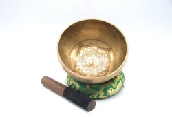 Unique Sacred Symbol Tibetan Singing Bowl – Mandala, Endless Knot & Hindu Om Fusion