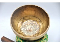 Unique Sacred Symbol Tibetan Singing Bowl – Mandala, Endless Knot & Hindu Om Fusion