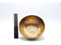 Unique Sacred Symbol Tibetan Singing Bowl – Mandala, Endless Knot & Hindu Om Fusion