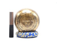 Green Tara Tibetan Singing Bowl with Mantra Engravings & Endless Knot Design