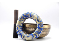 Green Tara Tibetan Singing Bowl with Mantra Engravings & Endless Knot Design