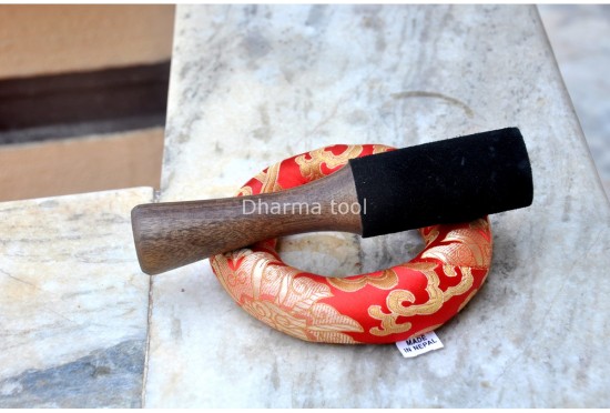 Handmade Flower of Life Tibetan Singing Bowl – Black Painted & Gold Interior (7"–12")