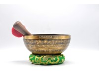 Samantabhadra Yab-Yum Tibetan Singing Bowl with Om Mani Padme Hum Mantra & Endless Knot Design