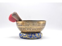 Akshobhya Buddha Tibetan Singing Bowl with Tibetan Mantra & Tibetan Om Design