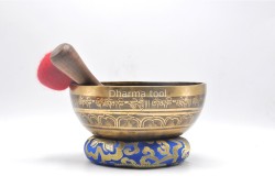 Akshobhya Buddha Tibetan Singing Bowl with Tibetan Mantra & Tibetan Om Design