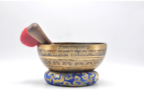 Akshobhya Buddha Tibetan Singing Bowl with Tibetan Mantra & Tibetan Om Design