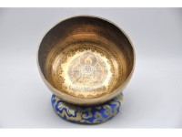 Akshobhya Buddha Tibetan Singing Bowl with Tibetan Mantra & Tibetan Om Design