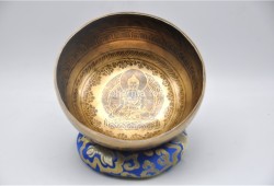 Akshobhya Buddha Tibetan Singing Bowl with Tibetan Mantra & Tibetan Om Design