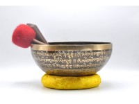 Akshobhya Buddha Tibetan Singing Bowl with Om Mani Padme Hum Mantra & Mantra Mandala Design