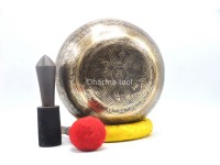 Akshobhya Buddha Tibetan Singing Bowl with Om Mani Padme Hum Mantra & Mantra Mandala Design