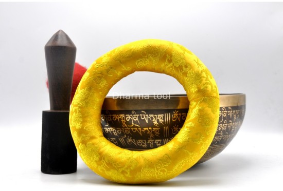 Akshobhya Buddha Tibetan Singing Bowl with Om Mani Padme Hum Mantra & Mantra Mandala Design