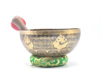 Chakra Yogi Tibetan Singing Bowl with Om Mani Padme Hum Mantra & Mantra Mandala Design