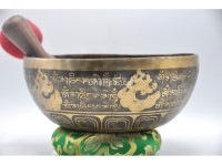 Chakra Yogi Tibetan Singing Bowl with Om Mani Padme Hum Mantra & Mantra Mandala Design