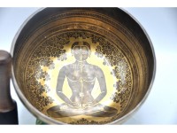 Chakra Yogi Tibetan Singing Bowl with Om Mani Padme Hum Mantra & Mantra Mandala Design