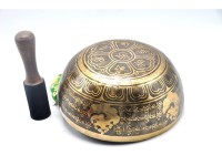 Chakra Yogi Tibetan Singing Bowl with Om Mani Padme Hum Mantra & Mantra Mandala Design