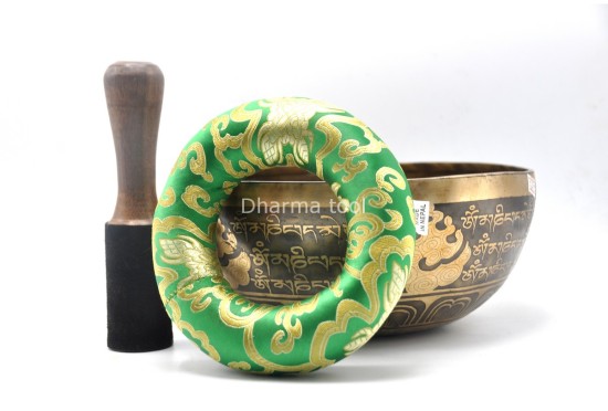 Chakra Yogi Tibetan Singing Bowl with Om Mani Padme Hum Mantra & Mantra Mandala Design