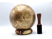 Amoghasiddhi Buddha Tibetan Singing Bowl – Thanka Artist Etched with Shree Yantra, Flower of Life & Double Dorje