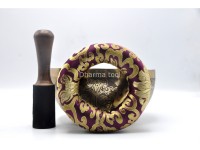 Ashtamangala Tibetan Singing Bowl with Nepa Mantra Wheel & Hindu Om Symbol
