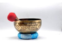 Tibetan Om Singing Bowl with Om Mani Padme Hum Mantra & Eyes of Buddha Design