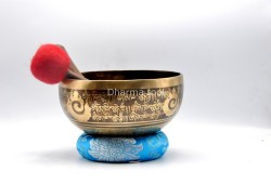 Tibetan Om Singing Bowl with Om Mani Padme Hum Mantra & Eyes of Buddha Design