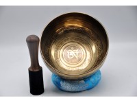 Tibetan Om Singing Bowl with Om Mani Padme Hum Mantra & Eyes of Buddha Design