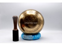Tibetan Om Singing Bowl with Om Mani Padme Hum Mantra & Eyes of Buddha Design