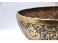 Jungle Yogi Tibetan Singing Bowl with Ashtamangala Symbols & Shree Yantra Design