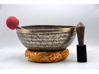 Ganesha Tibetan Singing Bowl with Tibetan Mantra & Buddha-Eyes Mandala Design