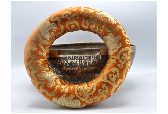 Ganesha Tibetan Singing Bowl with Tibetan Mantra & Buddha-Eyes Mandala Design