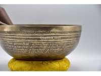 Ganesha Sanskrit Mantra Tibetan Singing Bowl with Shatkona Sacred Geometry