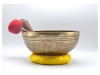 Ganesha Sanskrit Mantra Tibetan Singing Bowl with Shatkona Sacred Geometry