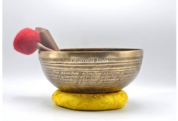 Ganesha Sanskrit Mantra Tibetan Singing Bowl with Shatkona Sacred Geometry