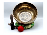 Double Dorje Tibetan Singing Bowl with Tibetan Mantra & Double Fish Auspicious Symbol