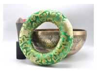Double Dorje Tibetan Singing Bowl with Tibetan Mantra & Double Fish Auspicious Symbol