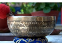 Handmade Tibetan Mantra Singing Bowl – Full Mantra Etched (Multi-Size)