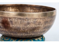 Dorje Tibetan Singing Bowl with Tibetan Mantra Ring & Tibetan Om Symbol