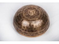 Dorje Tibetan Singing Bowl with Tibetan Mantra Ring & Tibetan Om Symbol