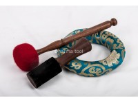 Dorje Tibetan Singing Bowl with Tibetan Mantra Ring & Tibetan Om Symbol