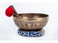Double Dorje Tibetan Singing Bowl with Potala Gate Mantra & Endless Knot Design