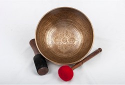 Double Dorje Tibetan Singing Bowl with Potala Gate Mantra & Endless Knot Design