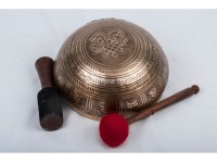 Double Dorje Tibetan Singing Bowl with Potala Gate Mantra & Endless Knot Design