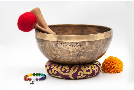 Hand-Engraved Buddha Tibetan Singing Bowl – Premium Artwork