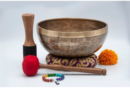 Hand-Engraved Buddha Tibetan Singing Bowl – Premium Artwork