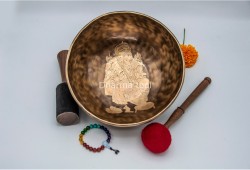 Hand-Engraved Ganesha Tibetan Singing Bowl – Center Engraving & Ganesha Mantra