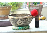 Buddha Foot Tibetan Singing Bowl – Mantra & Fire Etched – Multiple Sizes