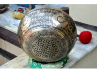 Buddha Foot Tibetan Singing Bowl – Mantra & Fire Etched – Multiple Sizes