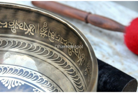 Buddha Foot Tibetan Singing Bowl – Mantra & Fire Etched – Multiple Sizes