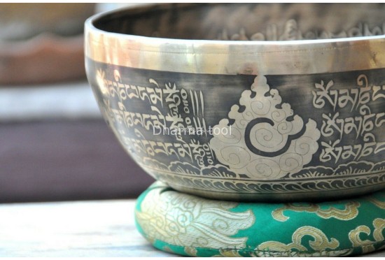 Buddha Foot Tibetan Singing Bowl – Mantra & Fire Etched – Multiple Sizes