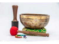 Mantra Etched Jhumka Singing Bowl with Buddha Eyes & Mantra Chakra